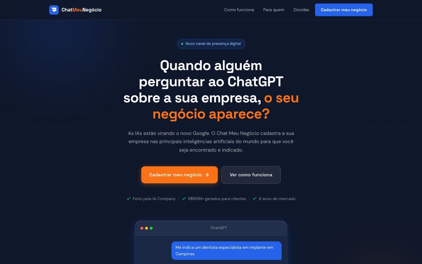 Chat Meu Negócio